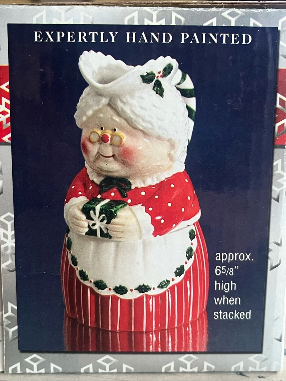 Mrs. Santa Ceramic Sugar & Creamer Set - Red and White Holiday Decor